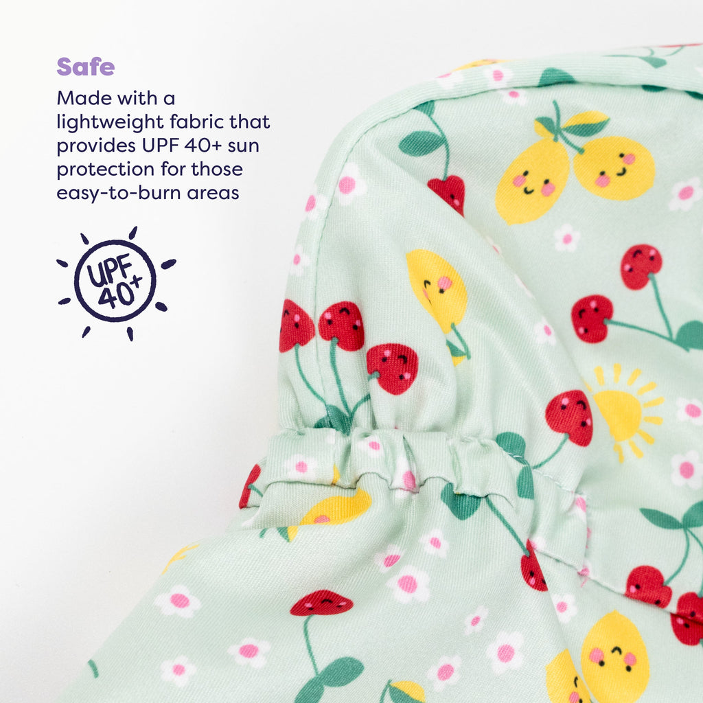 UPF 40+ Reversible Swim Hat for Babies and Toddlers in Juicy Fruit