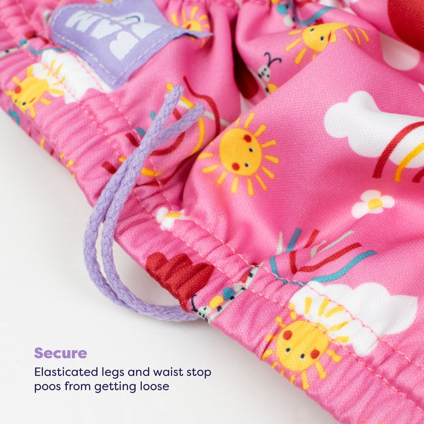 3 Piece Baby Swim Set with Swim Nappy, Swim top and Swim Hat in Happy Days