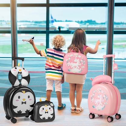 4-Piece Kid’s Luggage Set Kids Journey Suitcase Set-Black