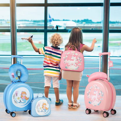 4-Piece Kid’s Luggage Set Kids Journey Suitcase Set-Black