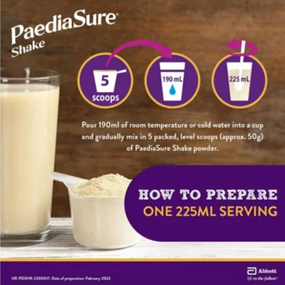 PaediaSure Shake Vanilla Flavoured Nutritional Supplement Powder for Kids 400g