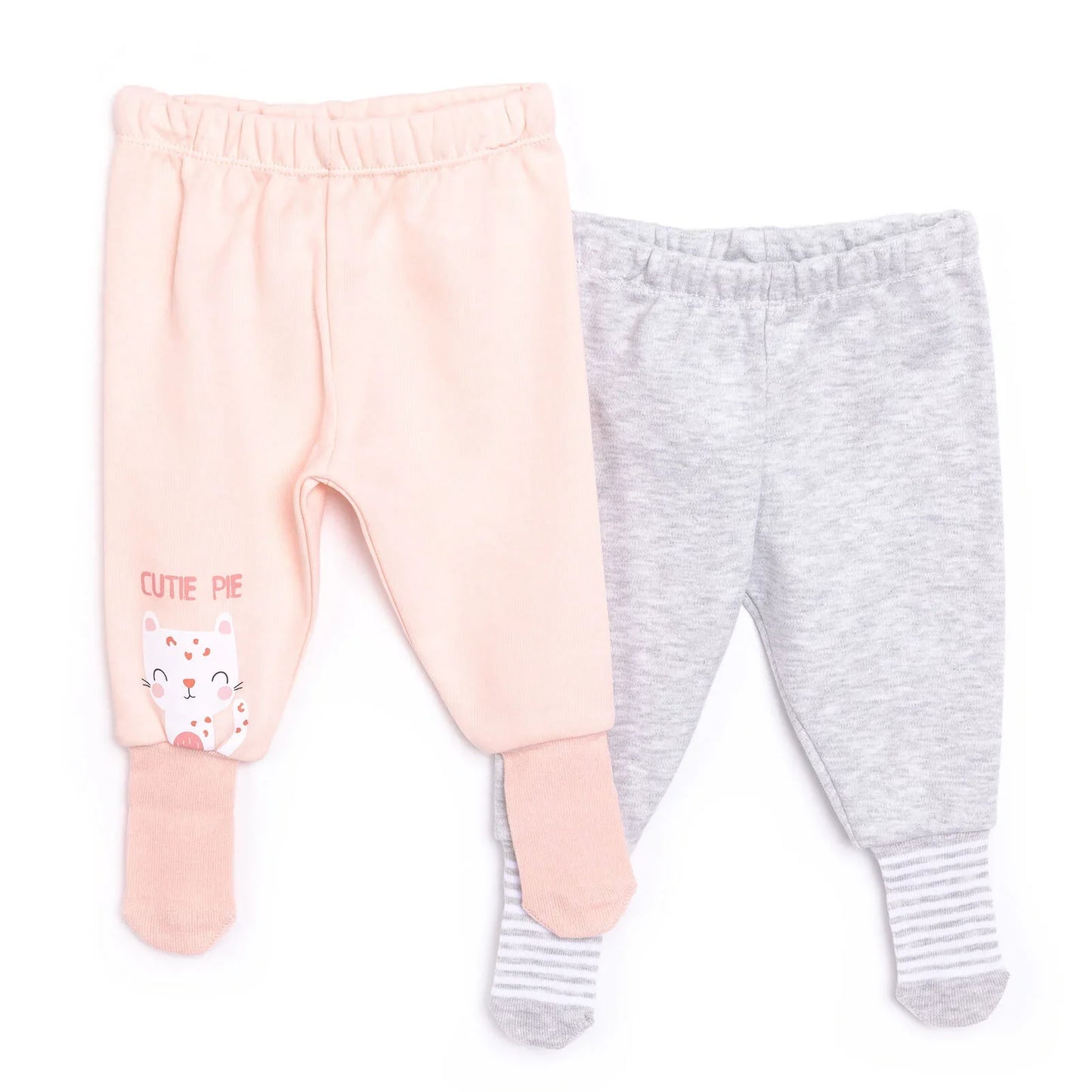 HelloBaby 2-Pack Joggers with socks - Pink