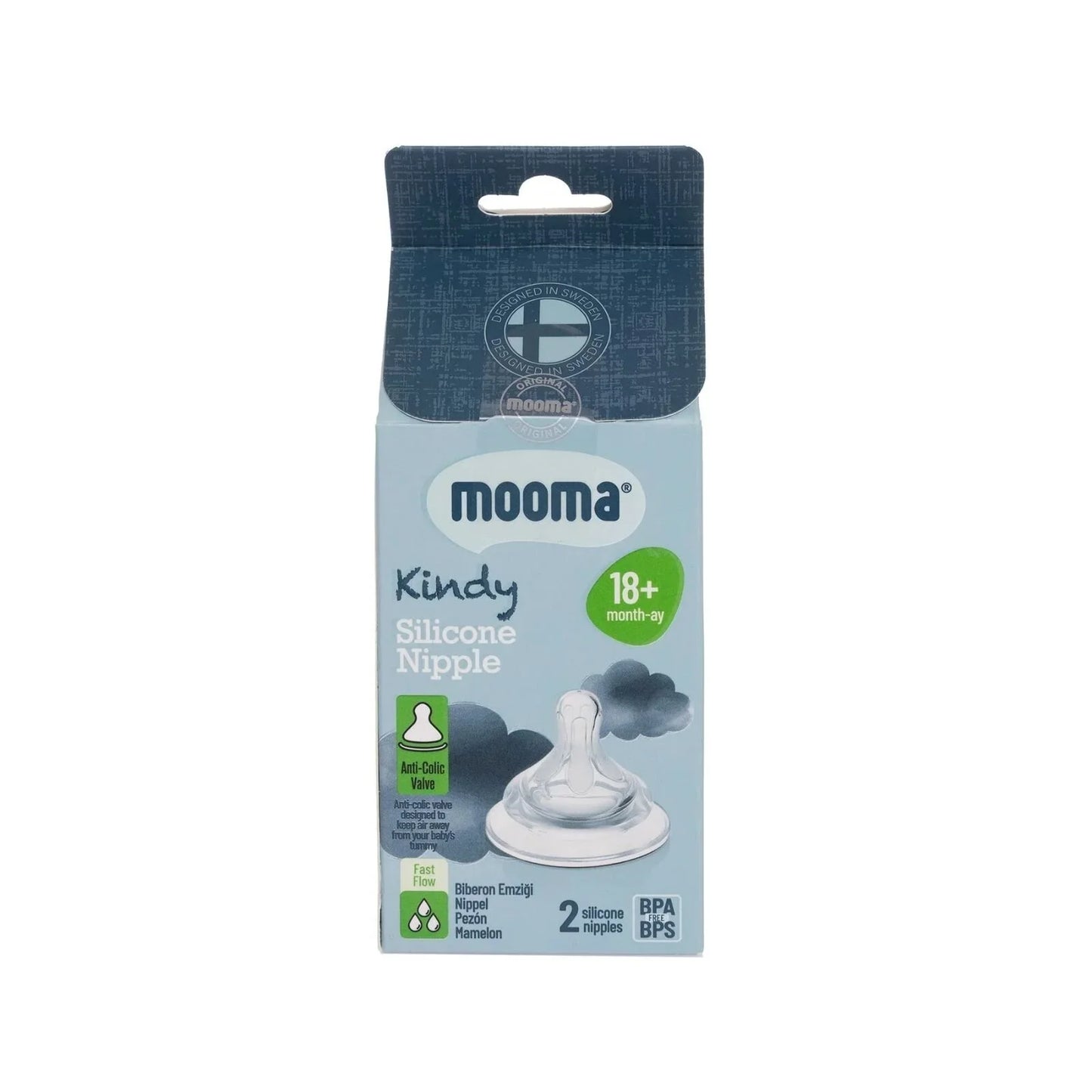 Mooma Kindy Silicone Teats Fast Flow 18+ months Pack of 2