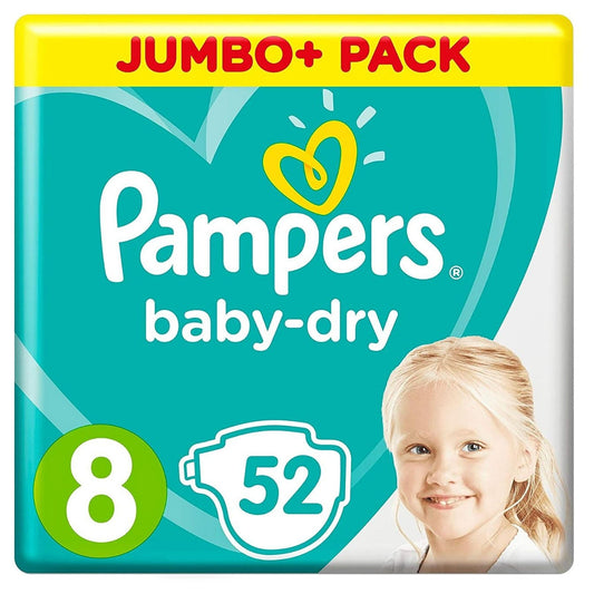 Pampers Baby Dry Size 8 Jumbo Pack - 52 nappies