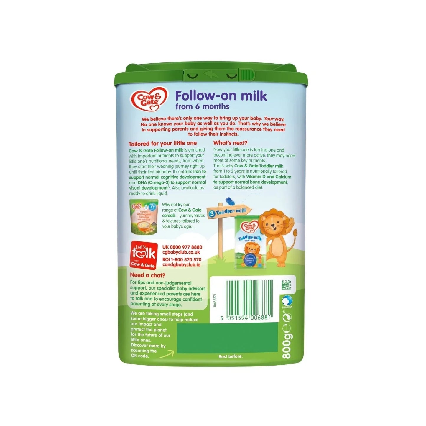 Cow and Gate 2 Follow On Milk Formula 6-12 months 800g