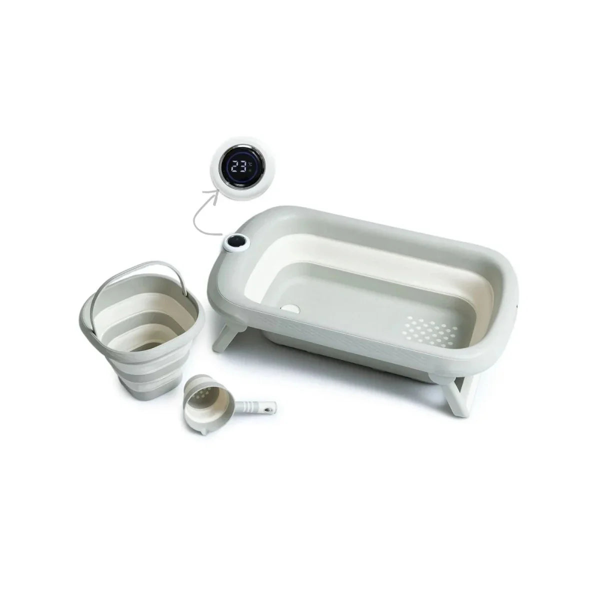 baby plus Bath Tube with Thermometer Set 3 pcs