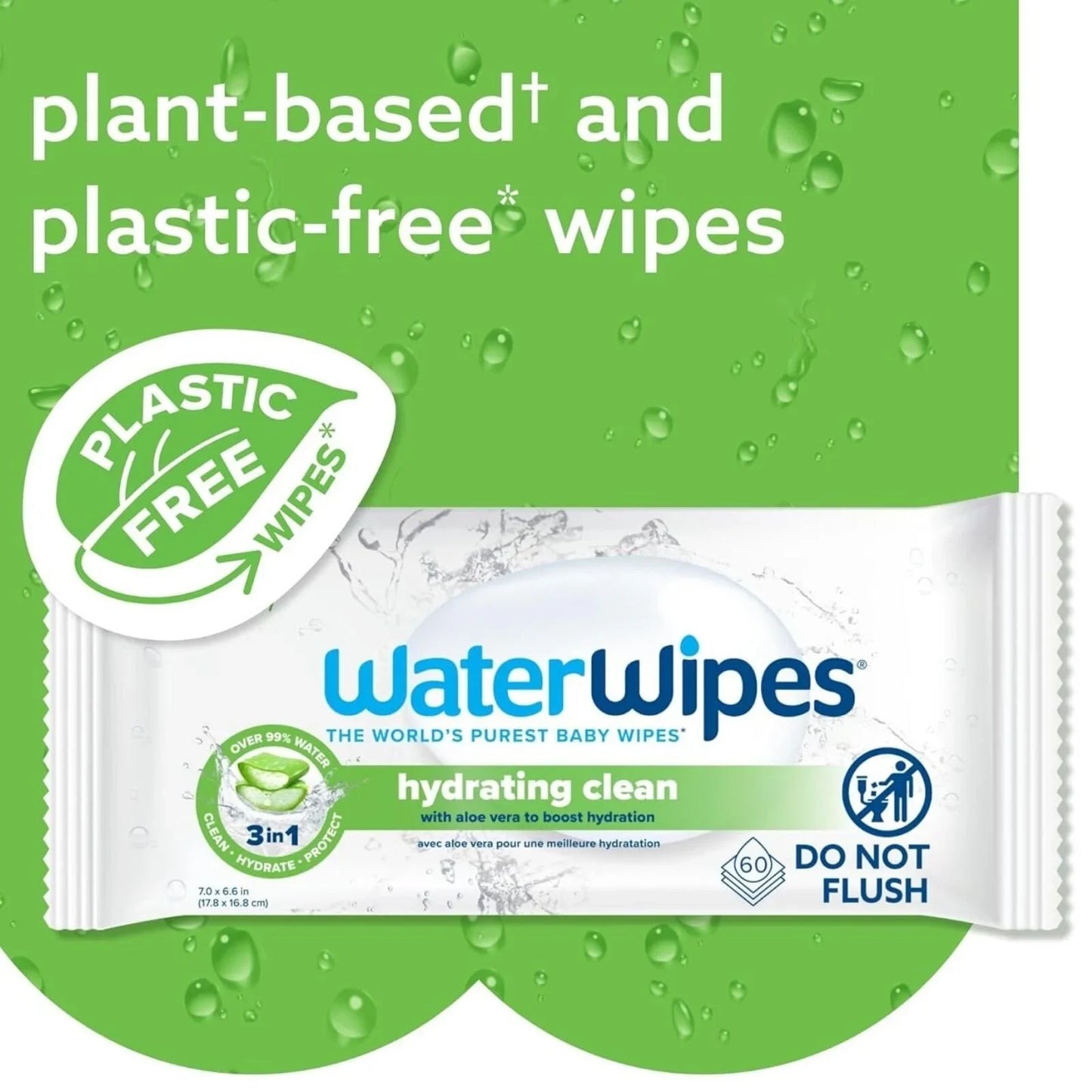 WaterWipes Hydrating Wipes 60 pcs