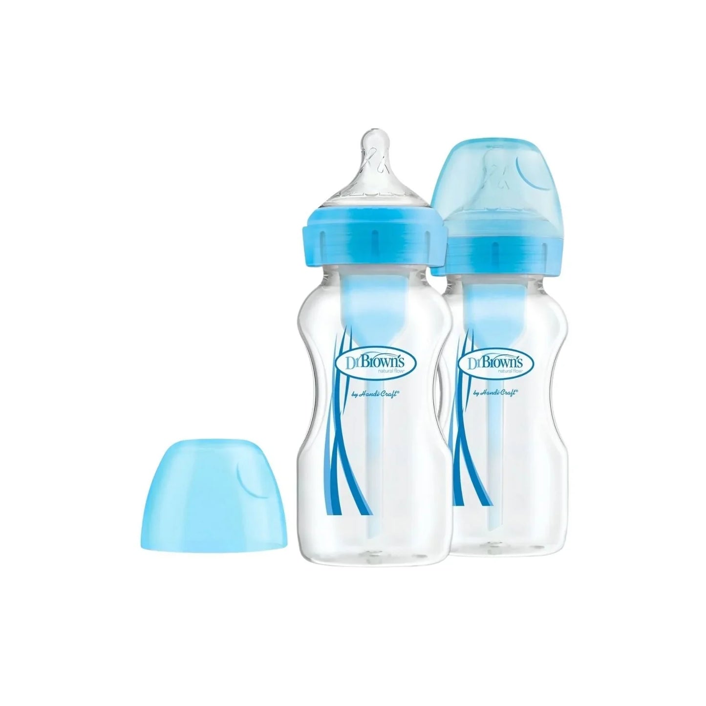 Dr. Brown's Options+ Anti-Colic Baby Bottle Wide Neck Blue 270ml Pack of 2