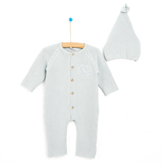 HelloBaby Newborn Knit Jumpsuit-Hat Starter Set - Mint
