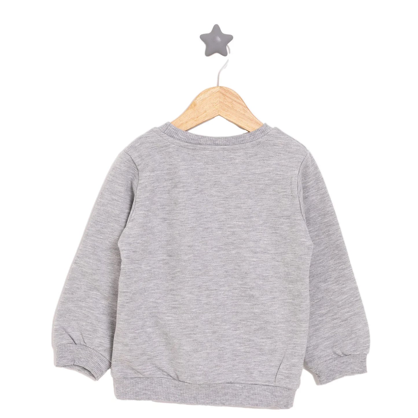 HelloBaby Basic Low Raised Dinokater Printed Sweatshirt - Grey Melange