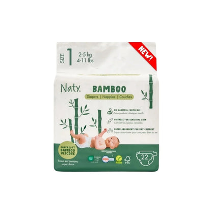 Naty Bamboo Viscose Baby Nappies Size 1 - 22 nappies