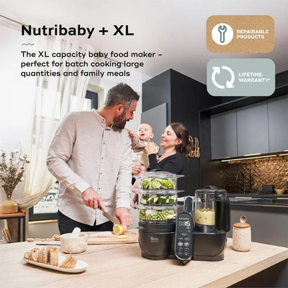Babymoov Nutribaby (+) XL 6-in-1 Baby Food Maker - Black Edition