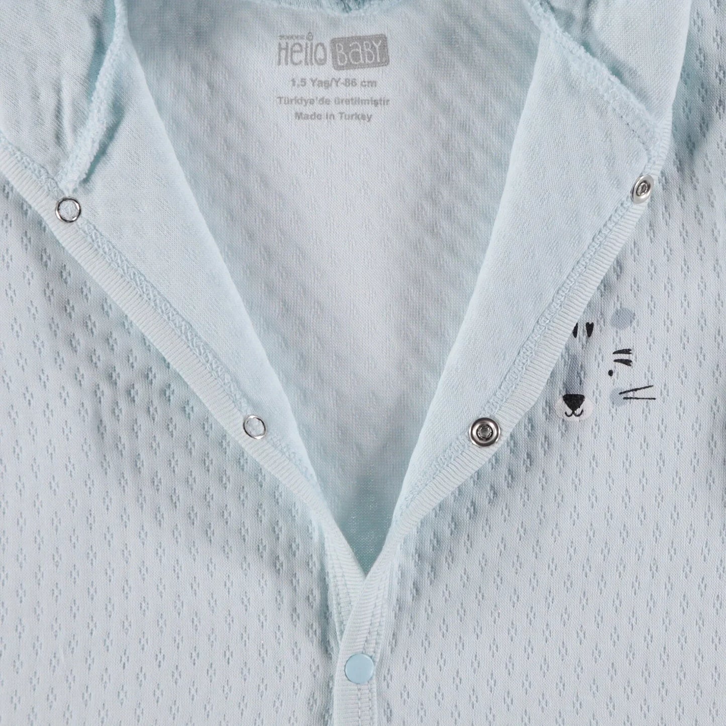 HelloBaby Basic Baby Boy Quilted Hooded - Light Blue