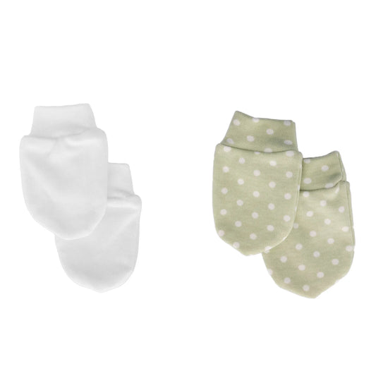 HelloBaby Newborn Mittens - Green Printed