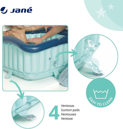 Jané Square Inflatable Bath Tub – Fits Shower Trays, 70L, 0–5 Years