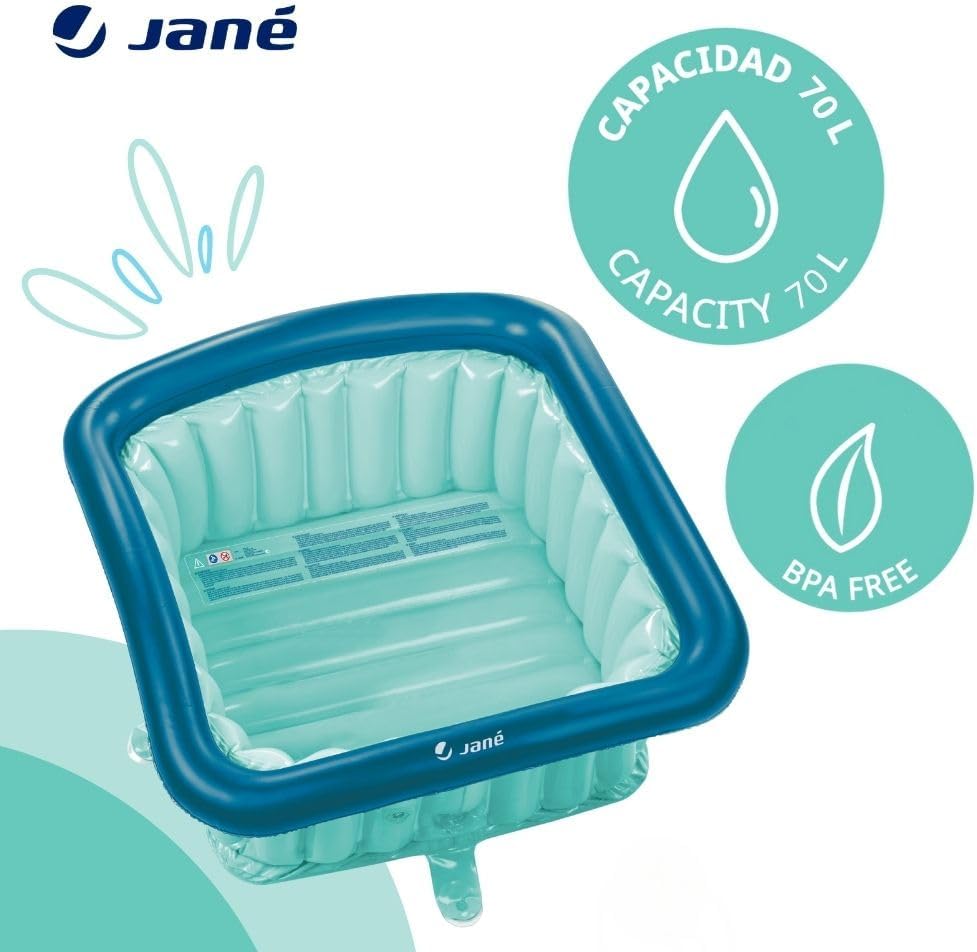 Jané Square Inflatable Bath Tub – Fits Shower Trays, 70L, 0–5 Years