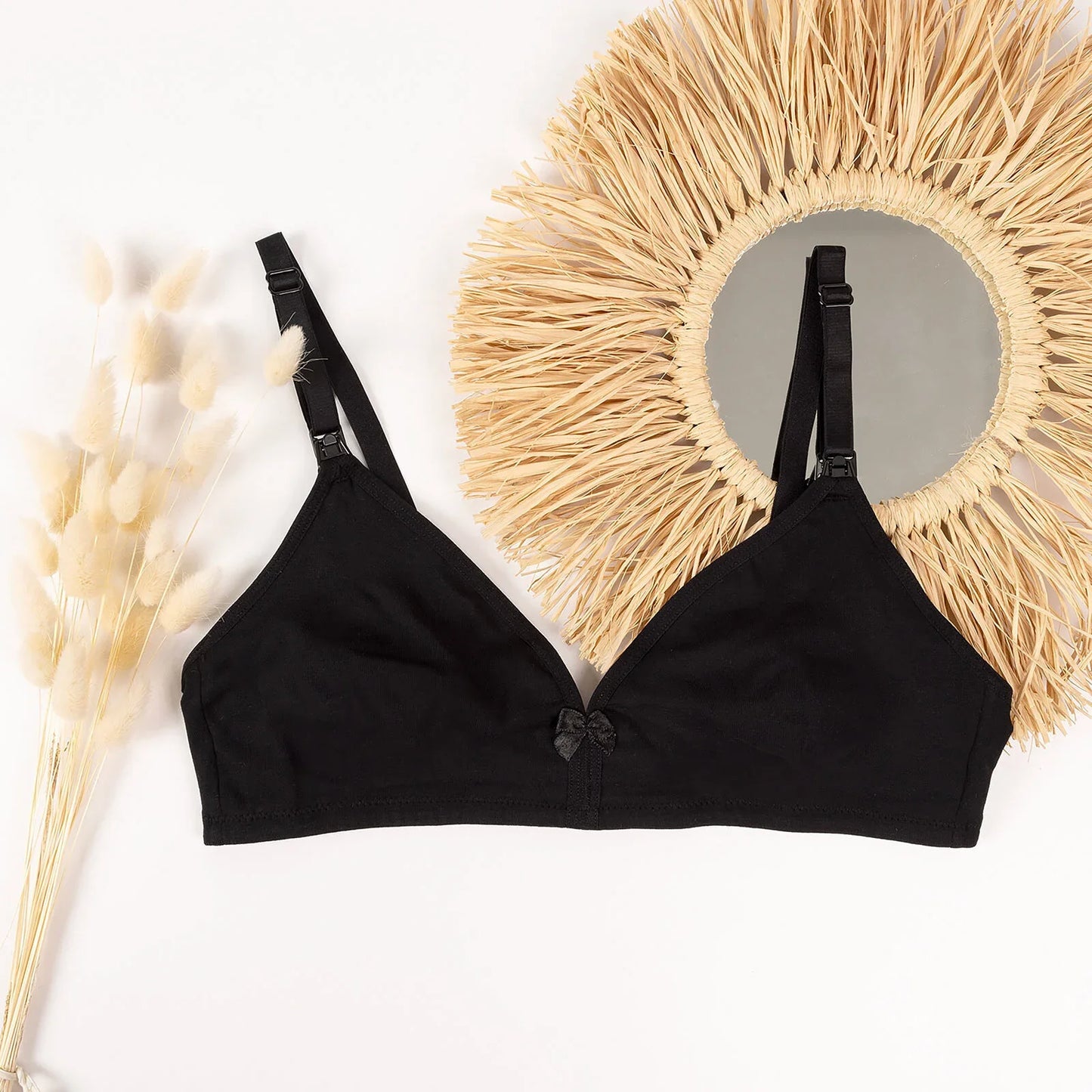 baby mom Non Padded Nursing Bra - Black