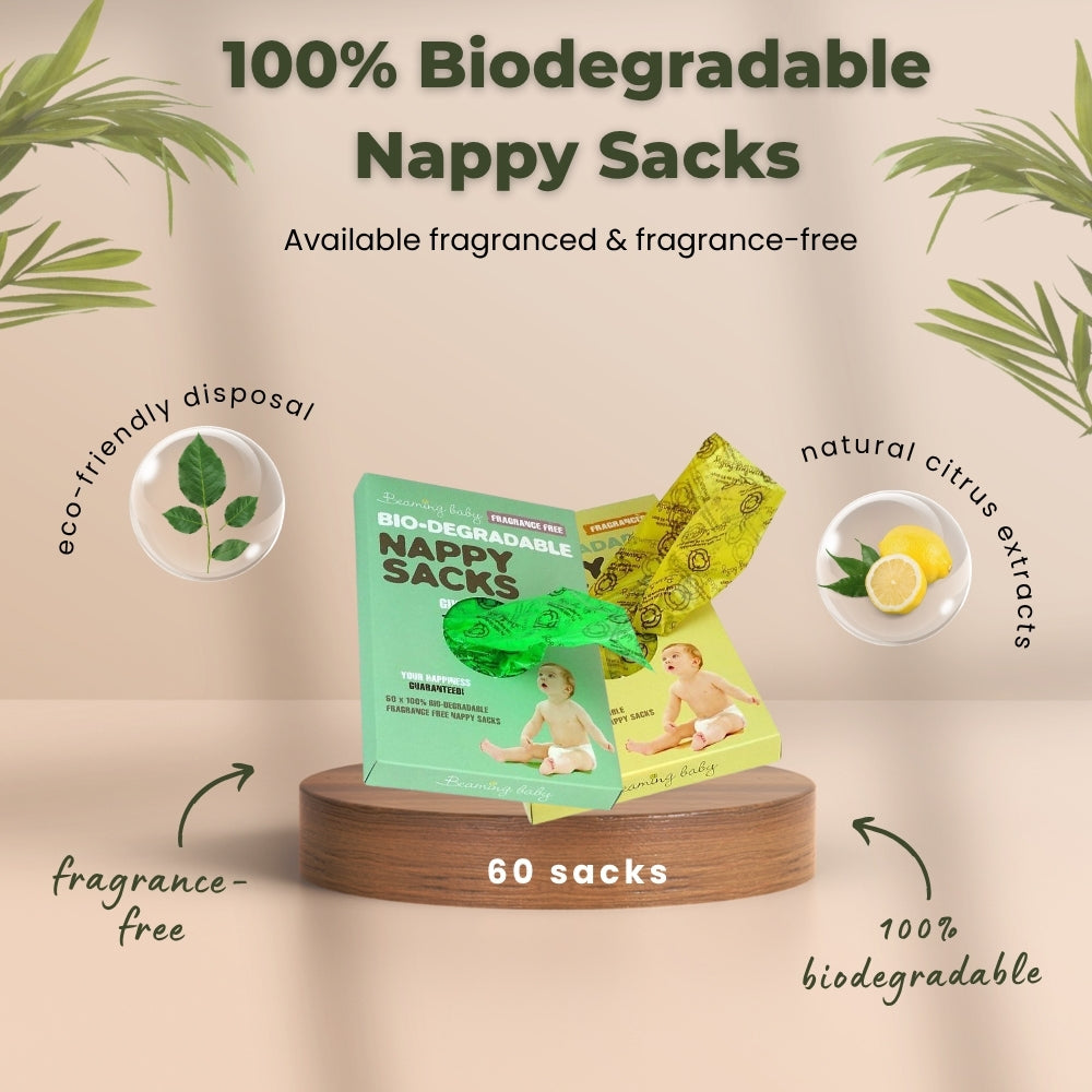 60 Pack of Biodegradable Nappy Sacks