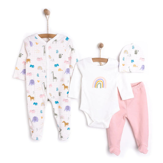 HelloBaby Newborn Unisex 4 pcs Starter Set - Light Pink
