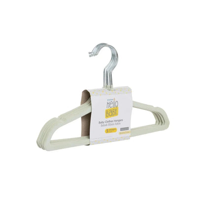 HelloBaby 5 Pack Velvet Baby Clothes Hangers - Sage Green