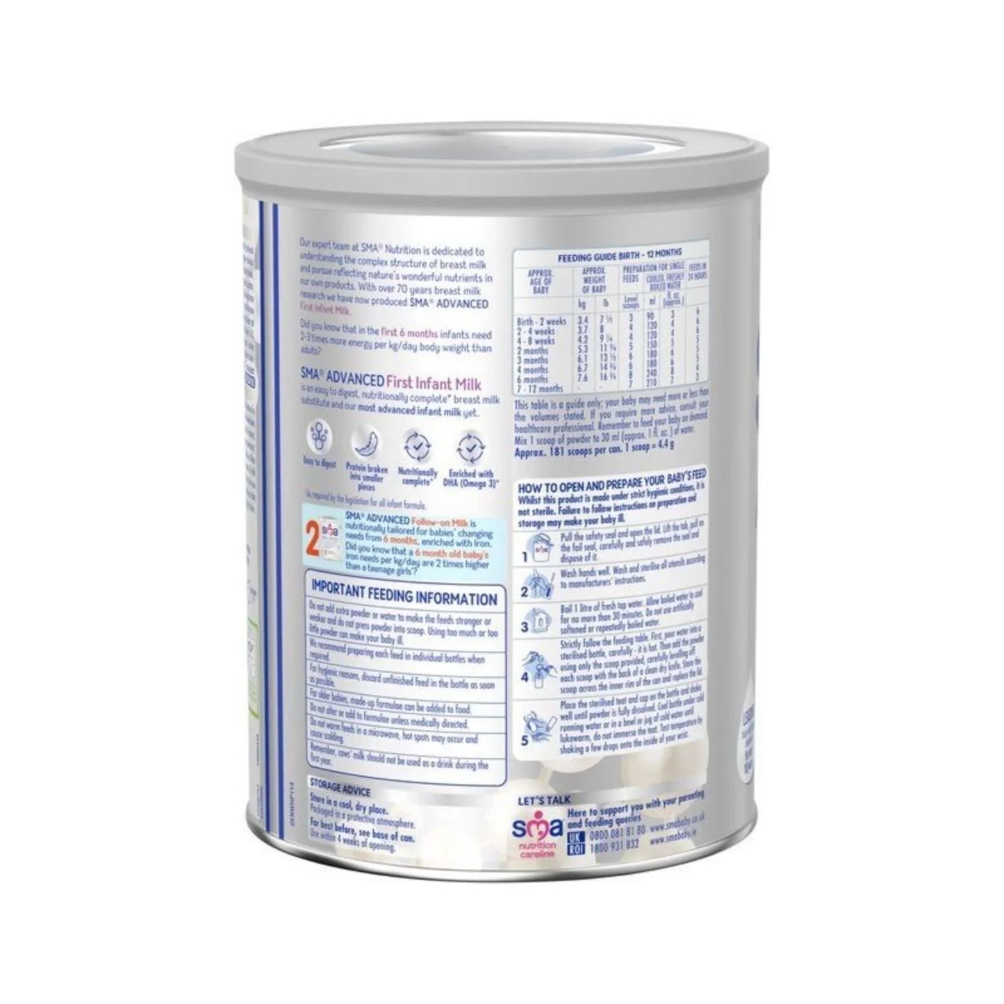 SMA Advanced 1 First Infant Milk Formula from Birth 800g