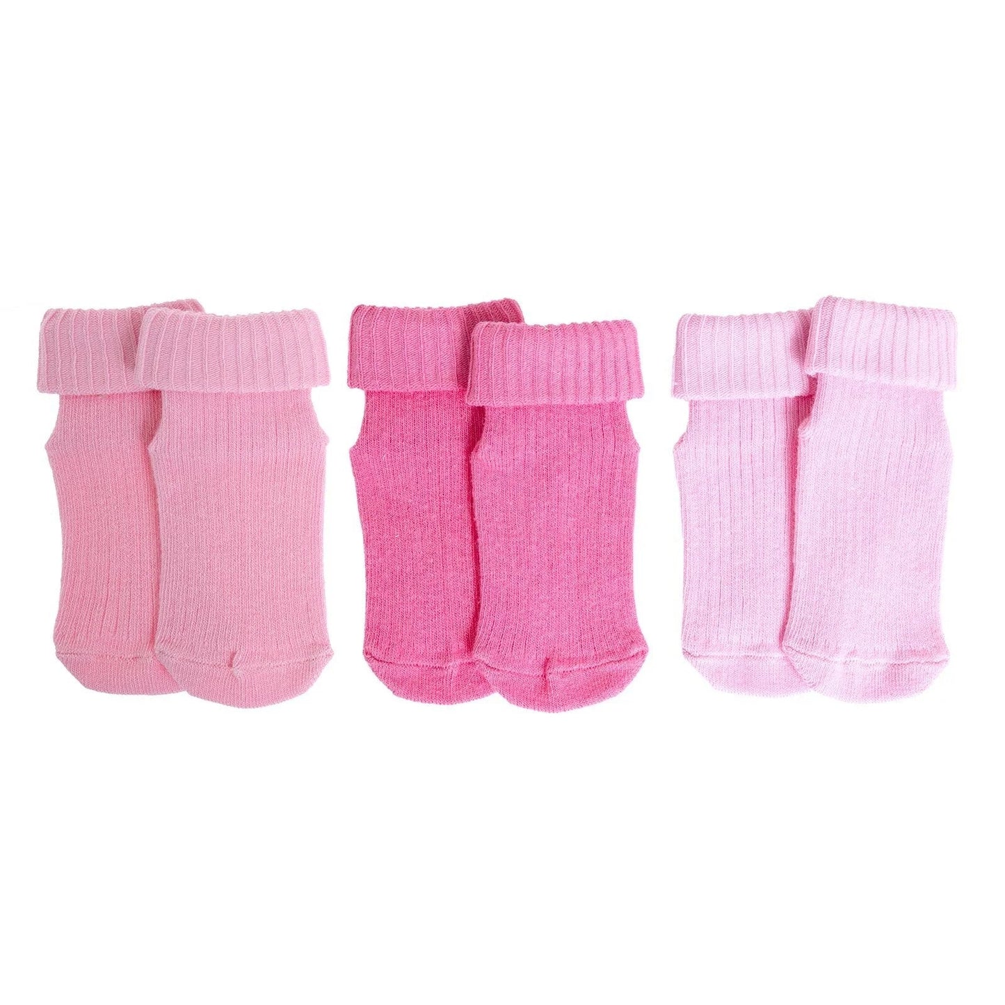 HelloBaby Girl Baby Socks 3 Pack - Pink