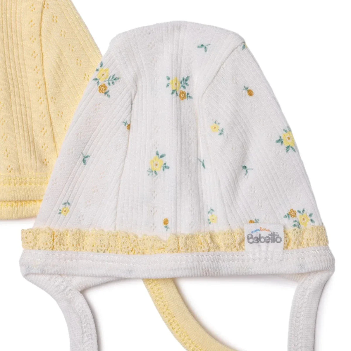 Bebetto Girls Hat Floral Print - Yellow