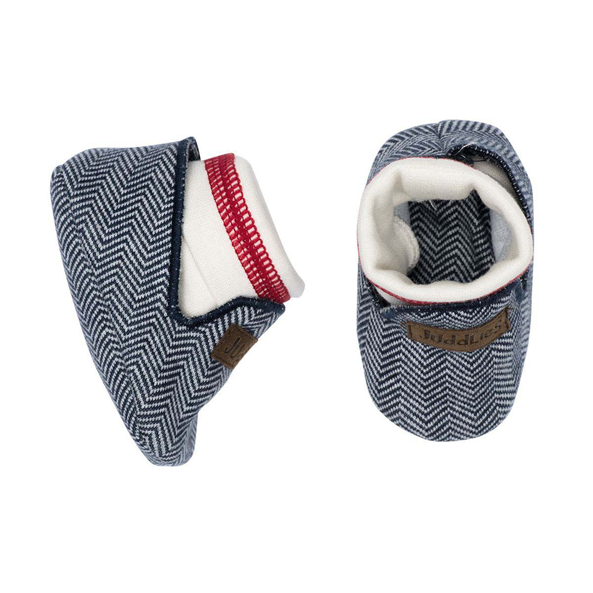 Juddlies Organic Cottage Slippers (0-4M) - Available in Bear Black/Driftwood Grey/Lake Blue/Sunset Pink