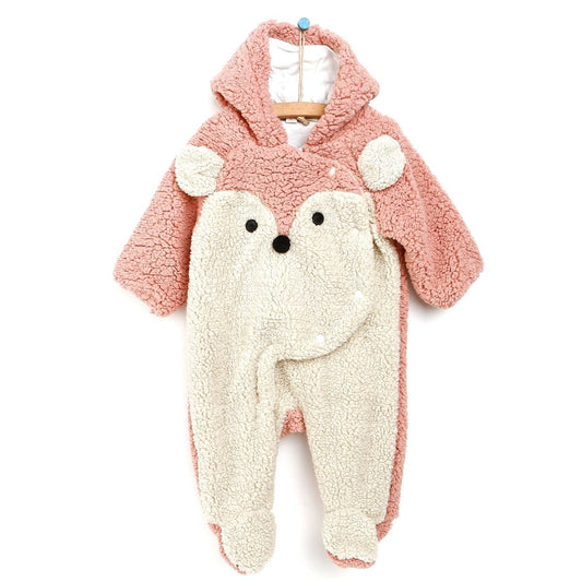 Midimod Newborn Deer Figure Welsoft Footed Jumpsuit - Light Rose