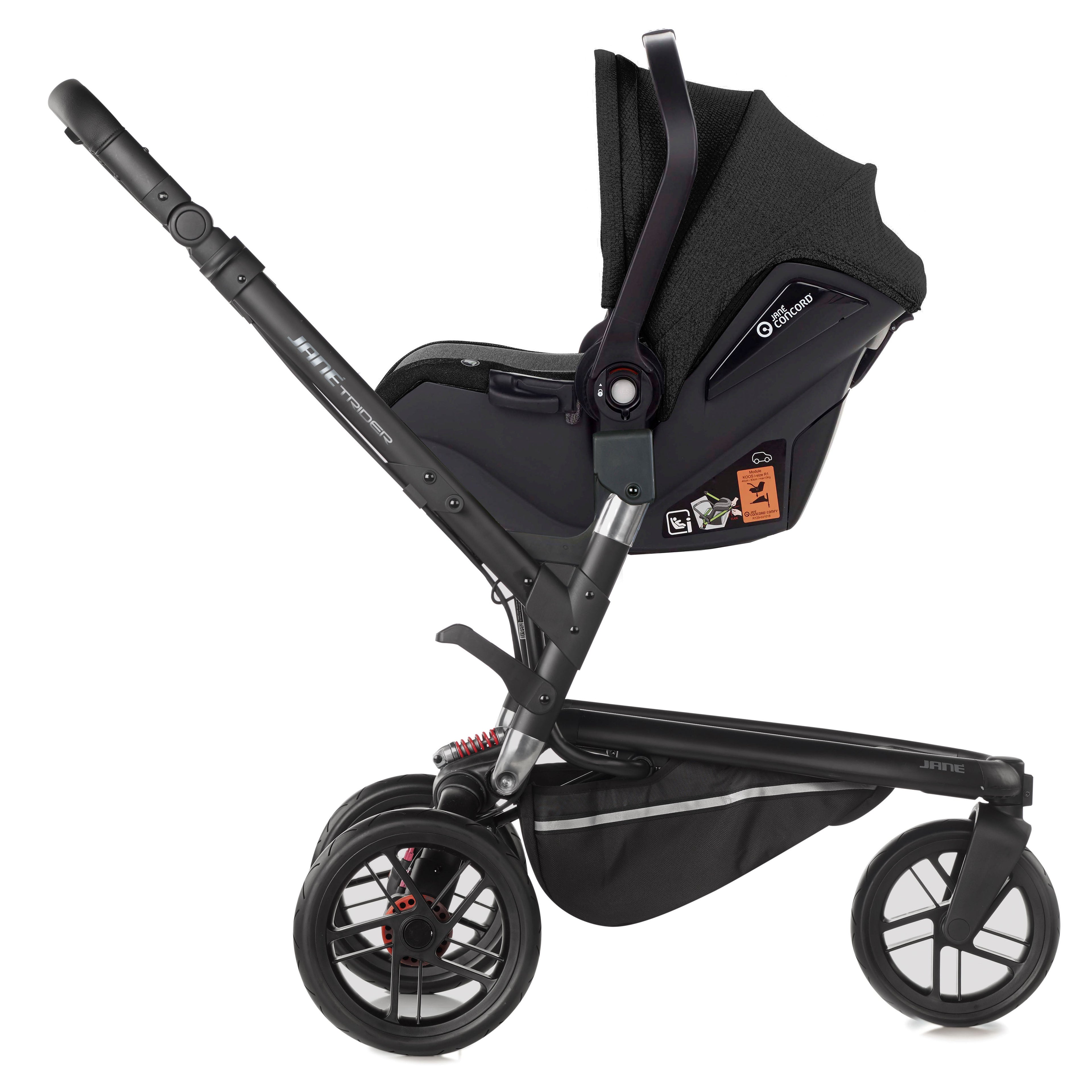 Jané Trider + Transporter Plus Carrycot, Cold Black