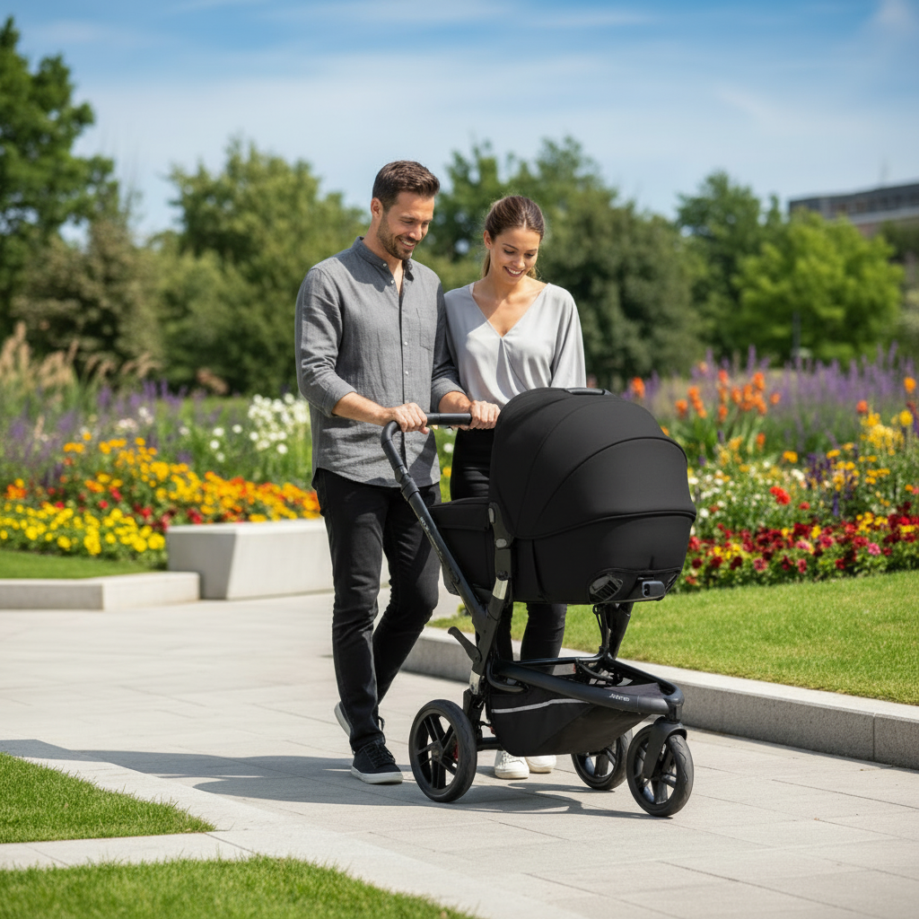 Jané Trider + Transporter Plus Carrycot, Cold Black