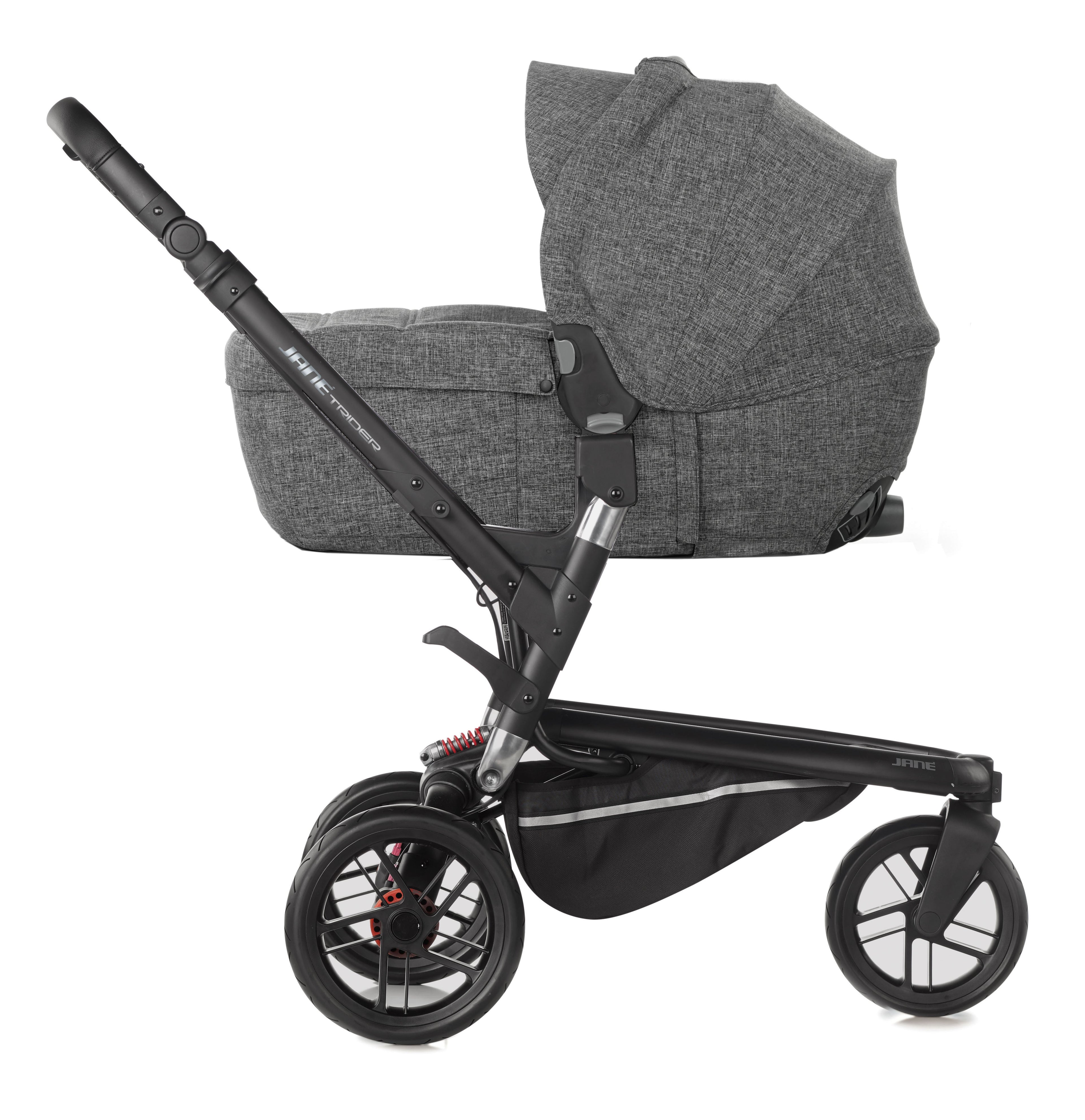 Jané Trider + Transporter Plus Carrycot, Black & Grey