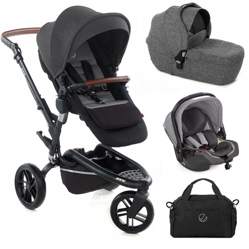 Jané Trider + Transporter Plus Carrycot, Black & Grey