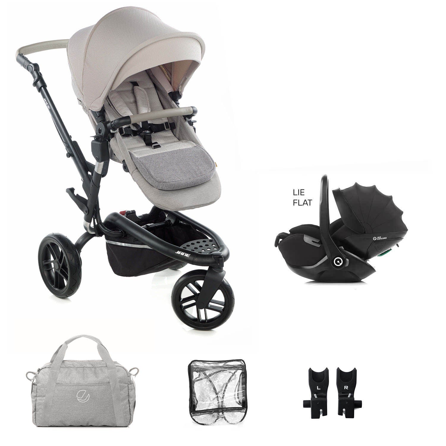 Jane Trider Lie-Flat 360 Baby Car Seat Bundle