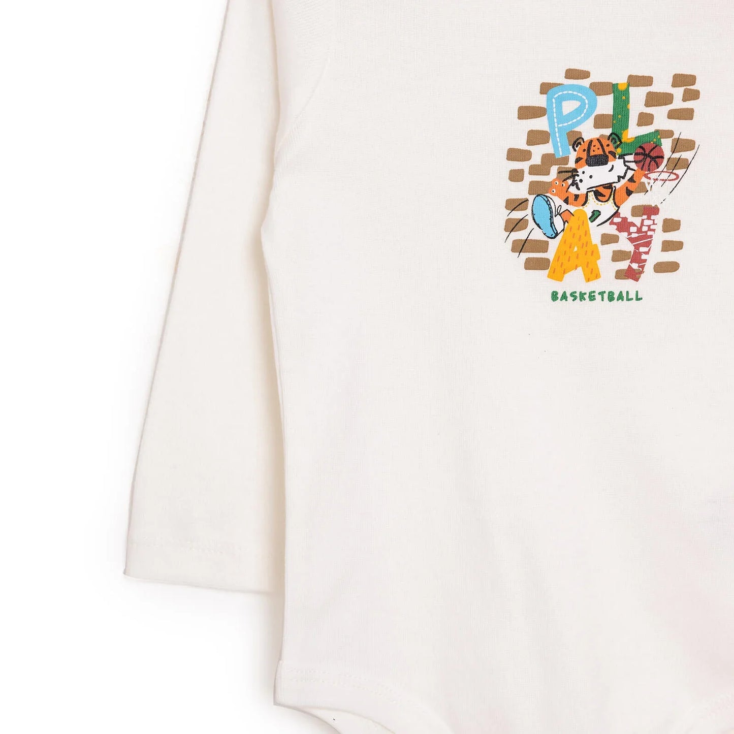 HelloBaby Baby Boy Long Sleeve Bodysuit - Beige