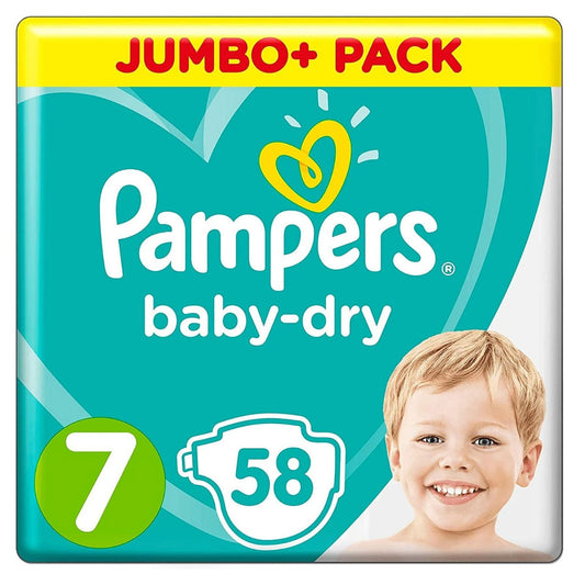 Pampers Baby Dry Size 7 Jumbo Pack - 58 nappies
