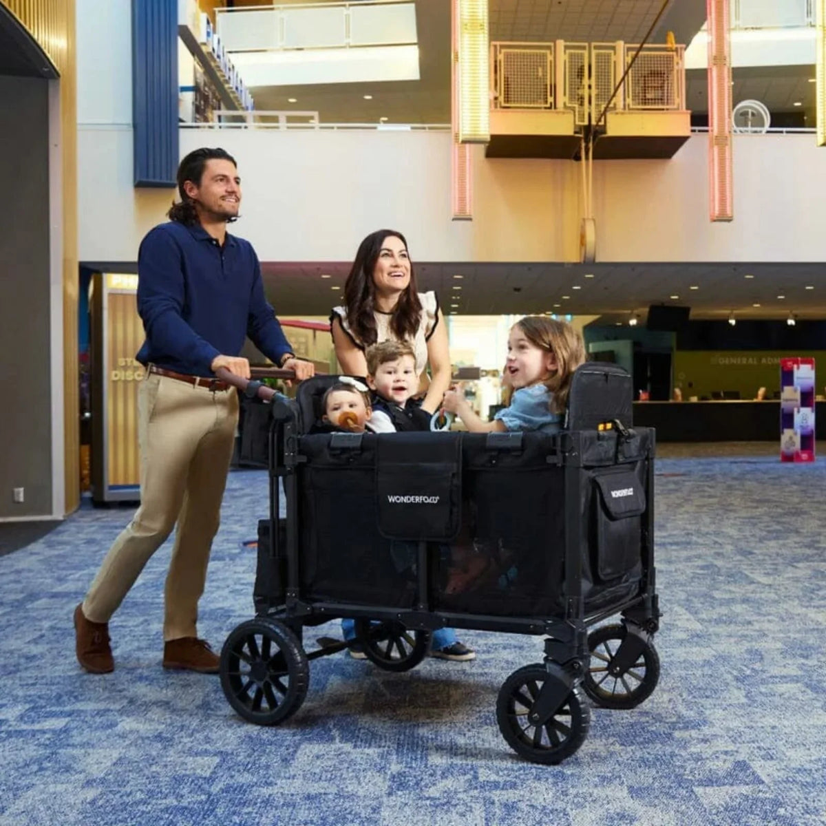 Wonderfold W4 Luxe Pro Stroller Wagon - Jet Black