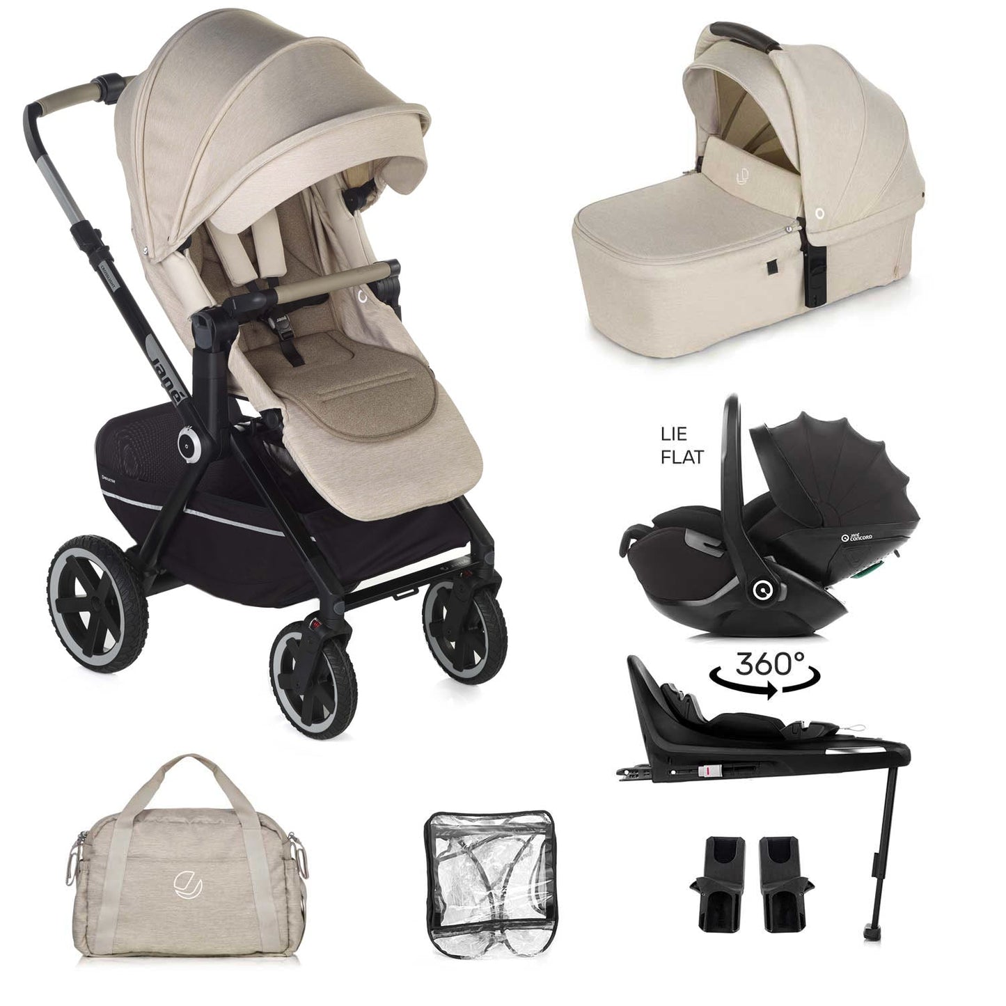 Jane Crosslight 3 + Kombibaby 360 Lie-Flat Car Seat Travel System