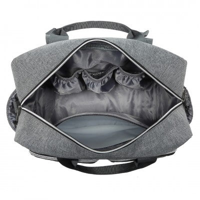 Grey Functional Baby Changing Shoulder Bag With Changing Mat