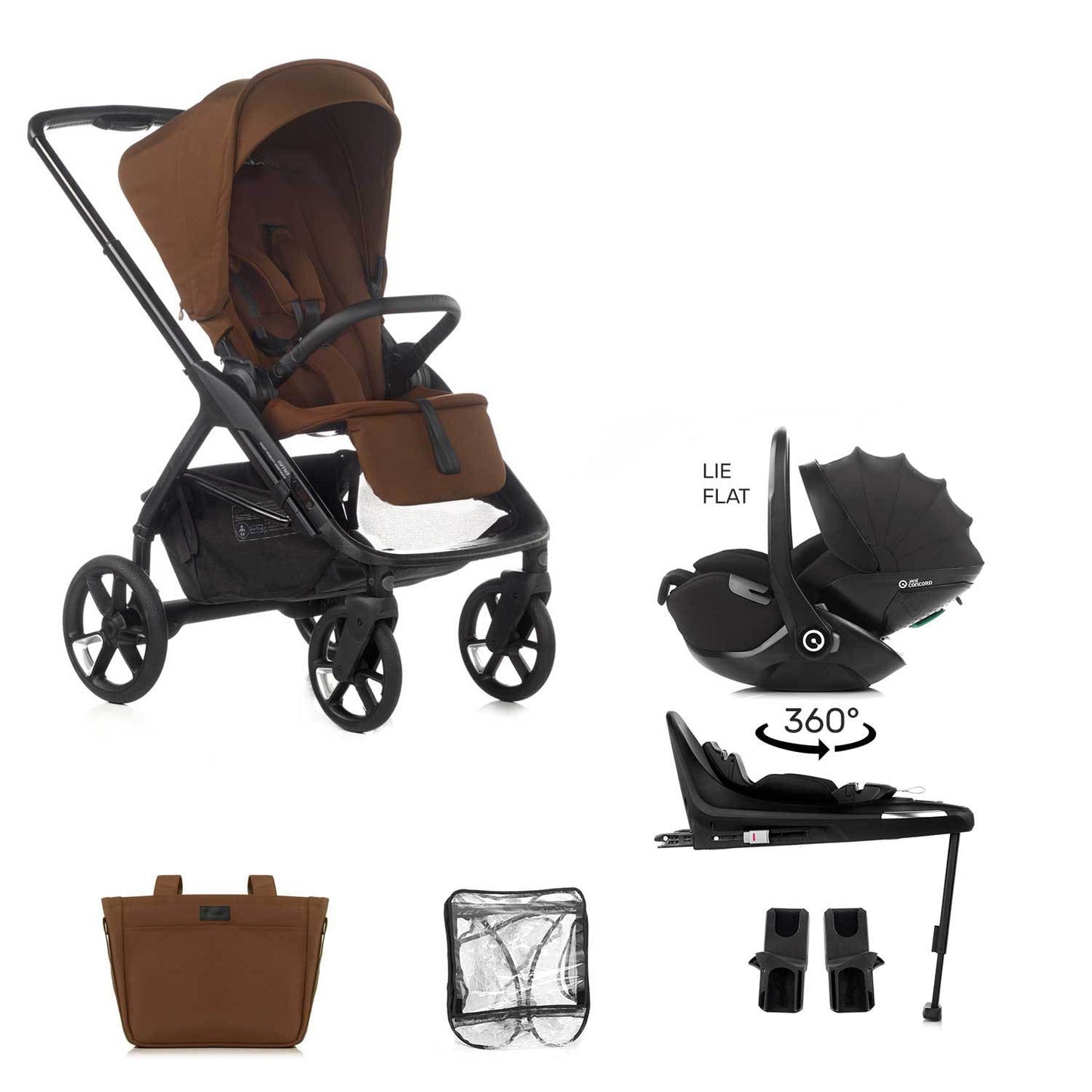Jane Keep Pushchair + Kombibaby Lie-Flat 360 Baby i-Size Car Seat Bundle