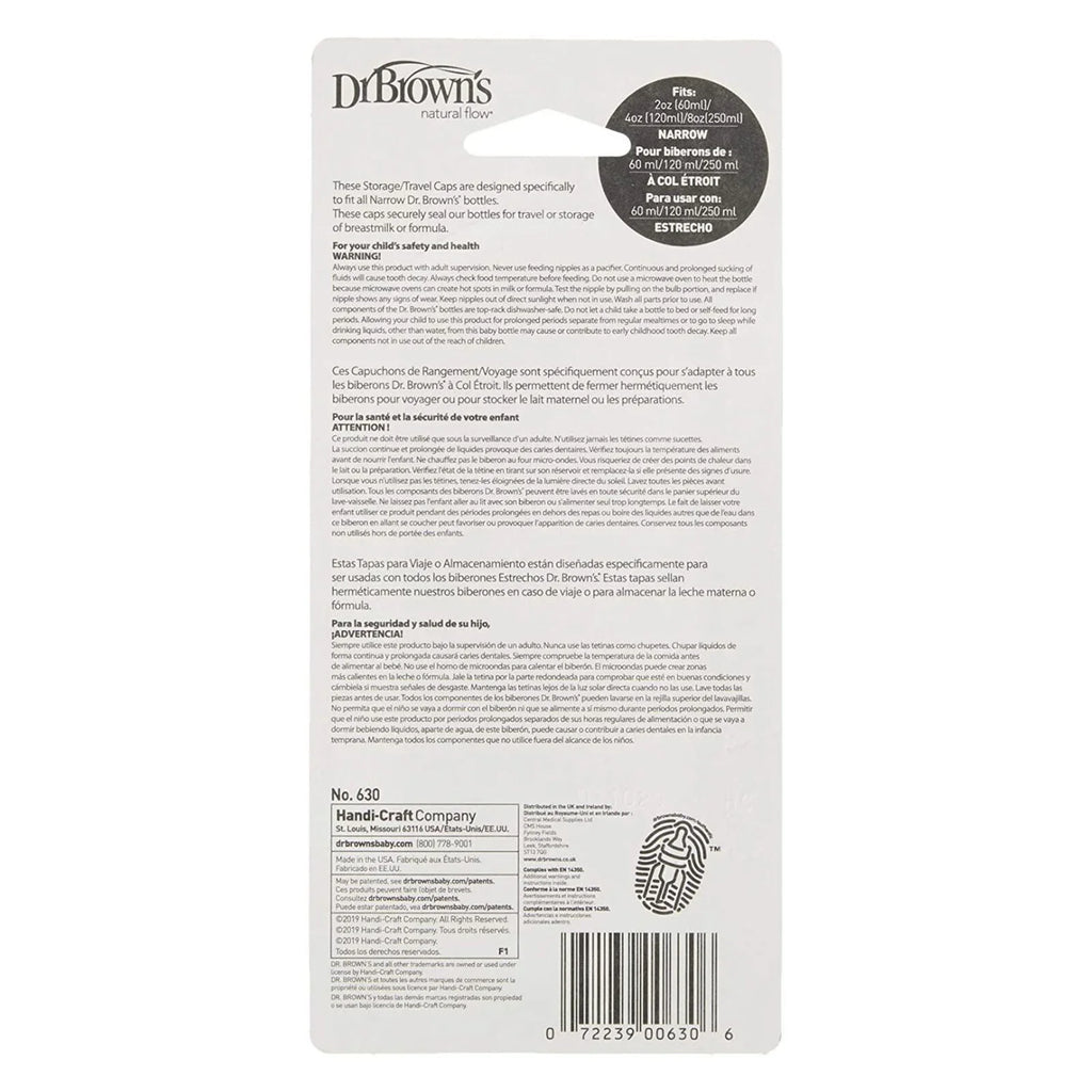 Dr. Brown's Travel Caps Narrow Neck 3 pcs