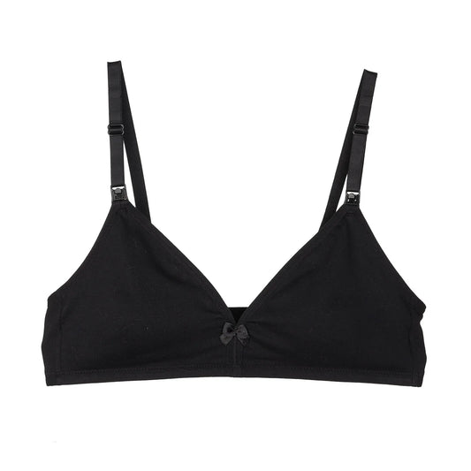 baby mom Non Padded Nursing Bra - Black