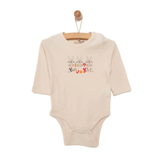 HelloBaby Unisex Long Sleeve Bodysuit - Beige