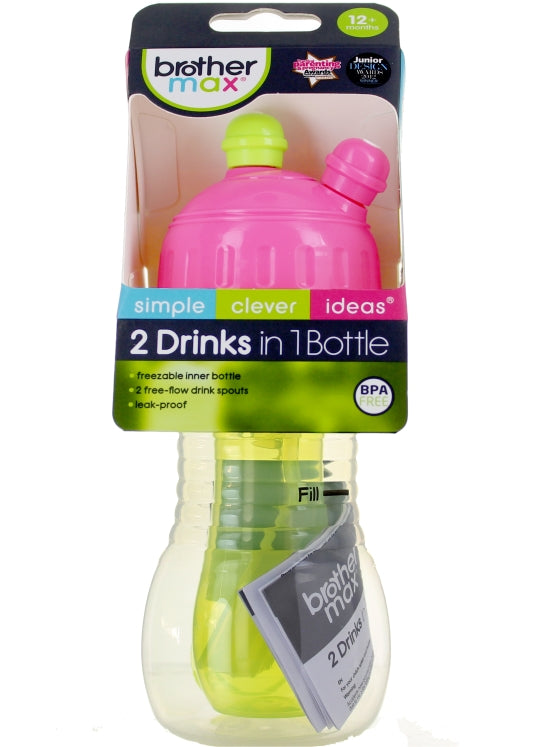 Brother Max 2 Drinks in 1 Sippy bottle (Pink)