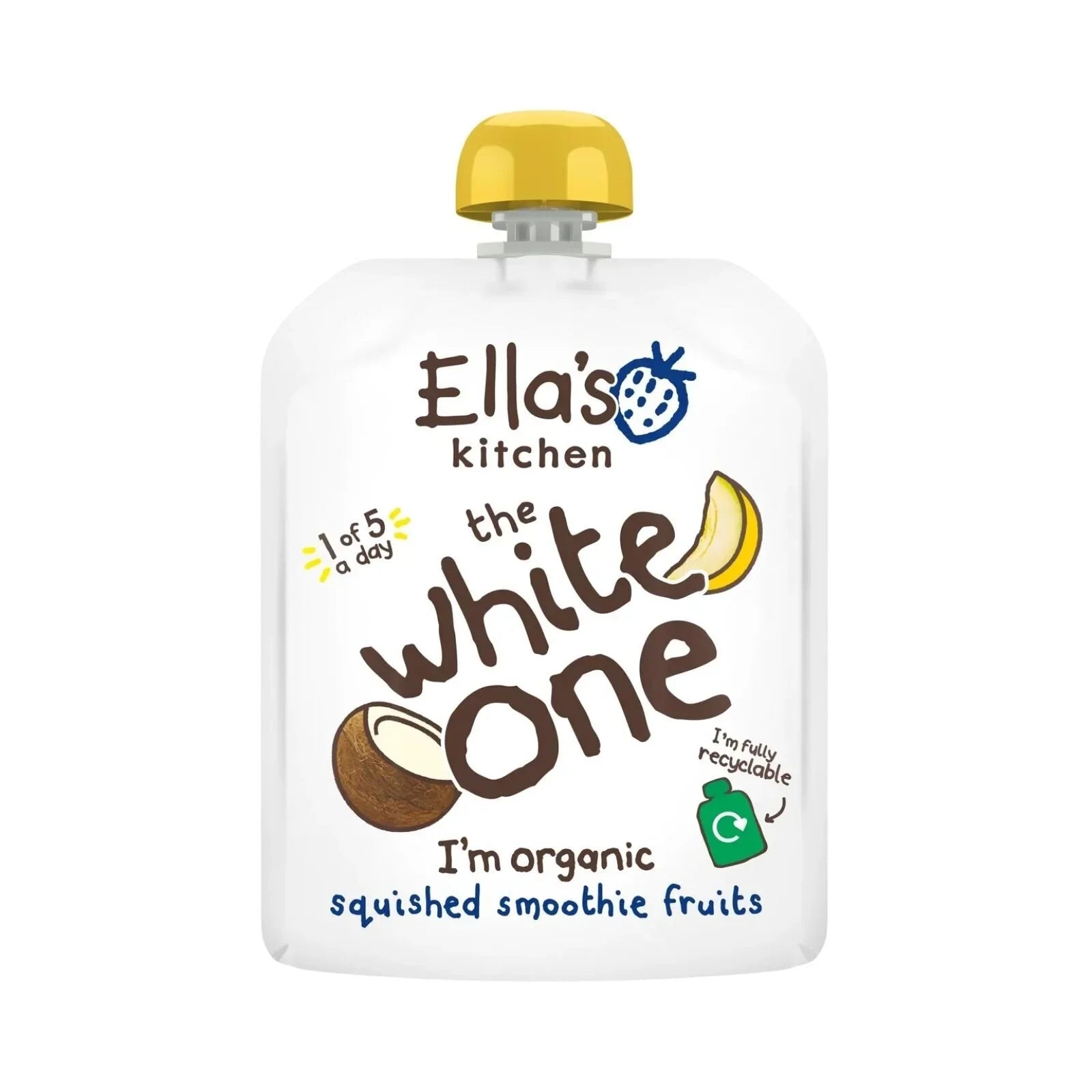 Ella's Kitchen Organic Smoothie The White One Multipack Baby Food Pouch 6+ months 450g (5x90g)