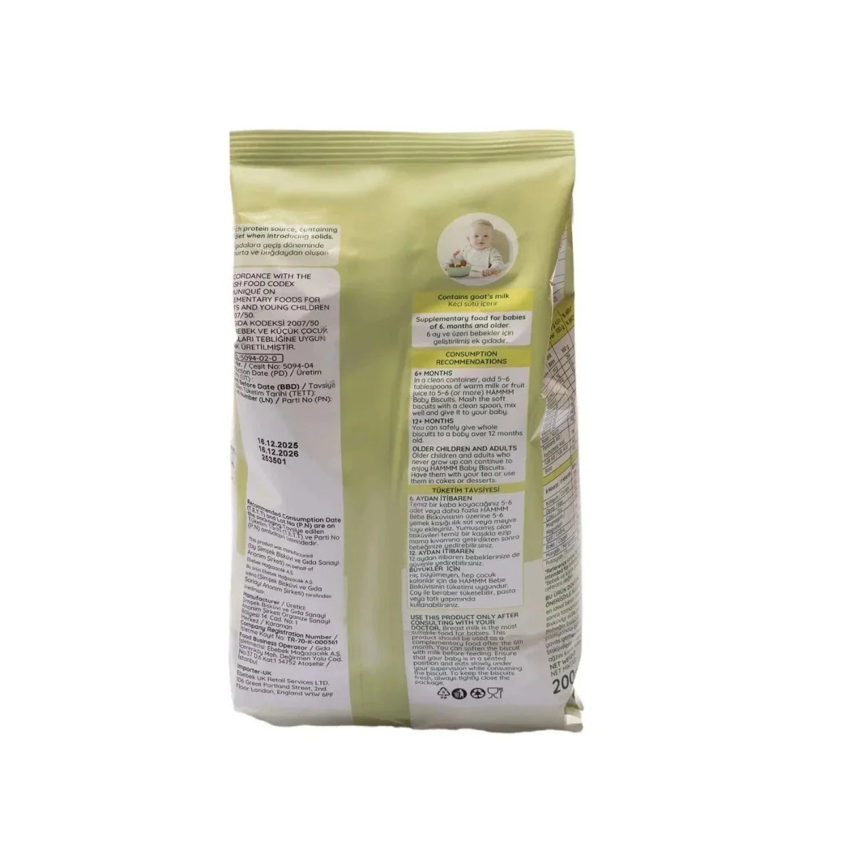 Hammm Baby Biscuits with Goat Milk 400g