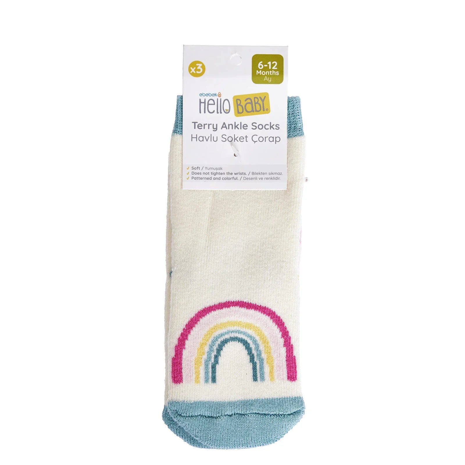 HelloBaby Baby Girl Chenille Socks 3 Pcs - Light Pink