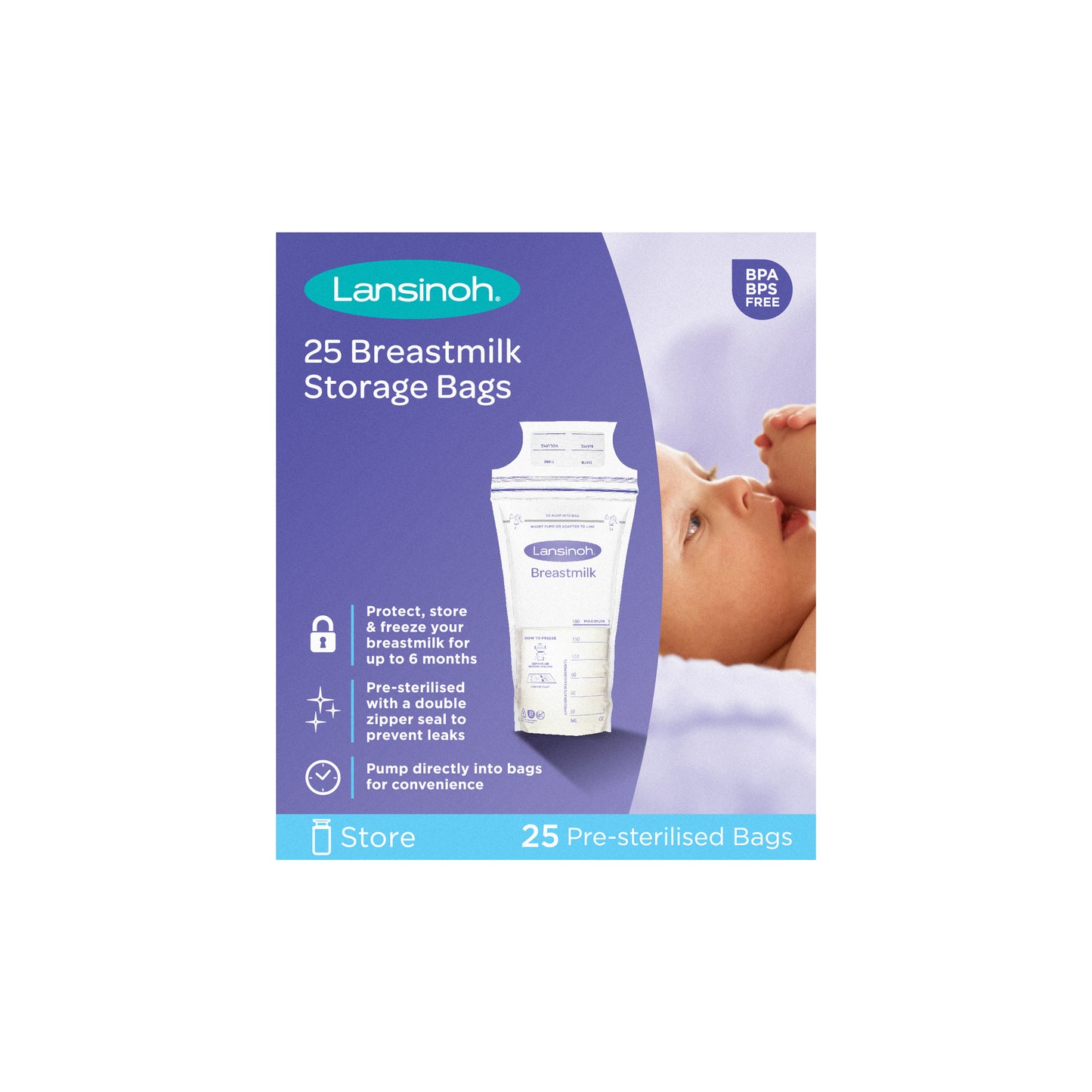 Lansinoh Milk Storage Bags 180mls (Pack of 25)