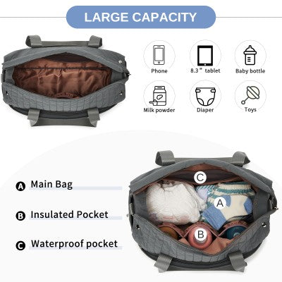 Miss Lulu Diaper Bag (Grey)