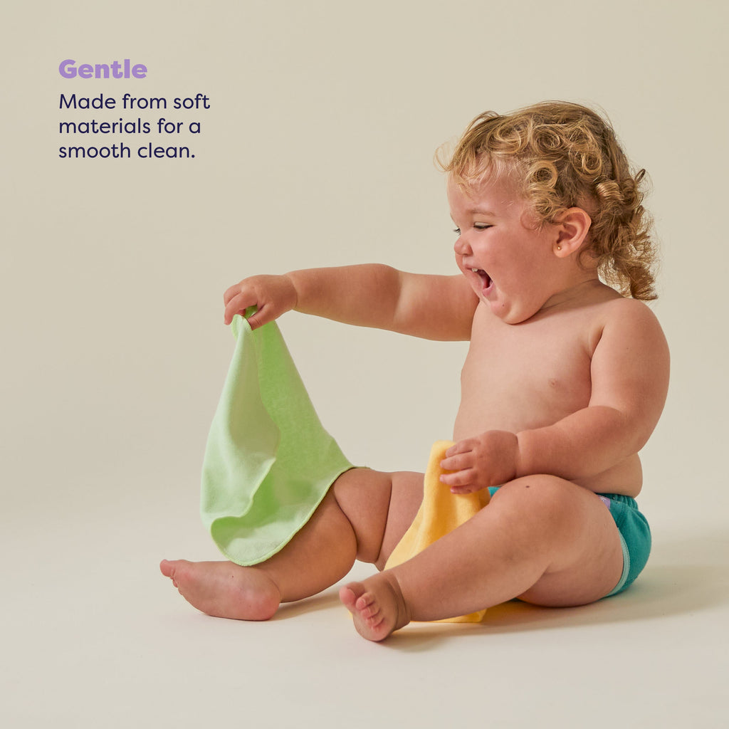 Reusable Baby Wipes for Sensitive Skin in Paintbox Pastels